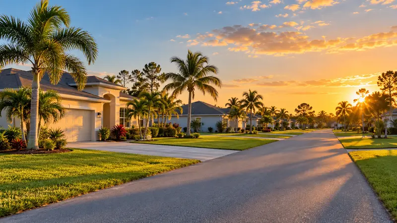 A quiet street in Lehigh Acres, Florida